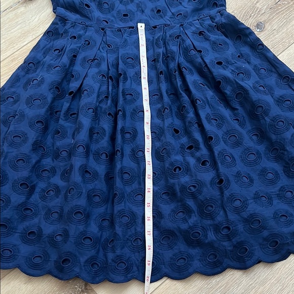 NWT J. Crew Factory Blue Fit and Flare Midi Dress with Scoop Neck - Picture 9 of 9